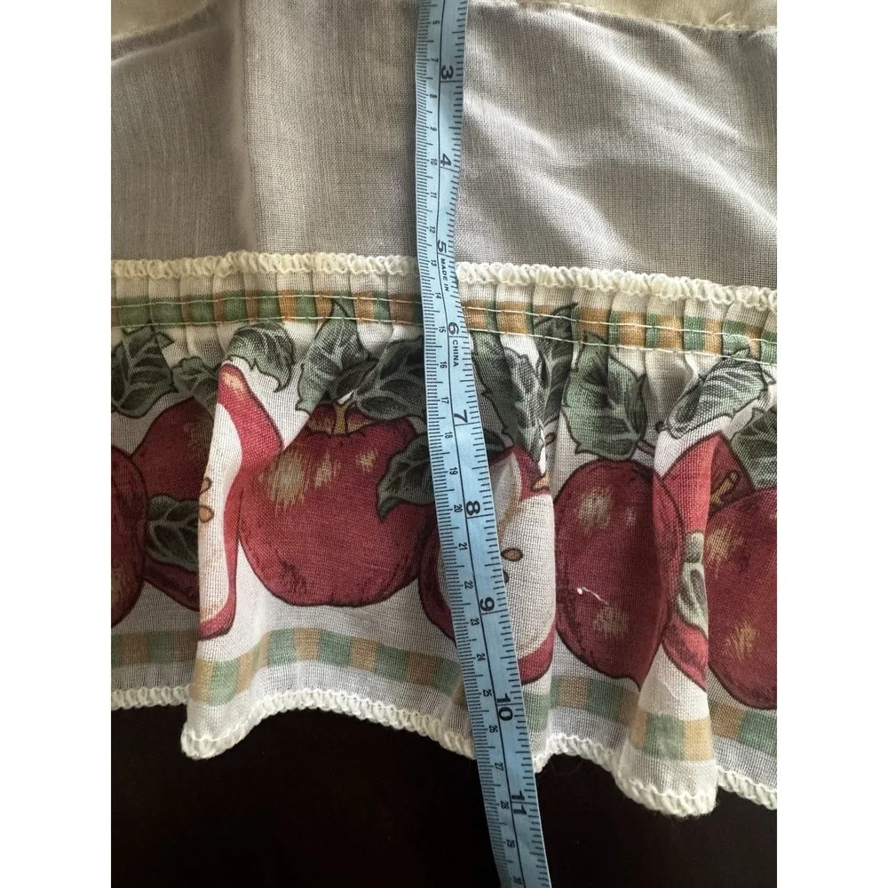 Vintage Valance Swag Apple 70s‎ Cotton Ruffled Kitchen Window Cottagecore